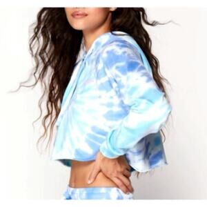 Wildfox Painted Sky Ivy Tie Dye Cropped Hoodie Size Medium NEW